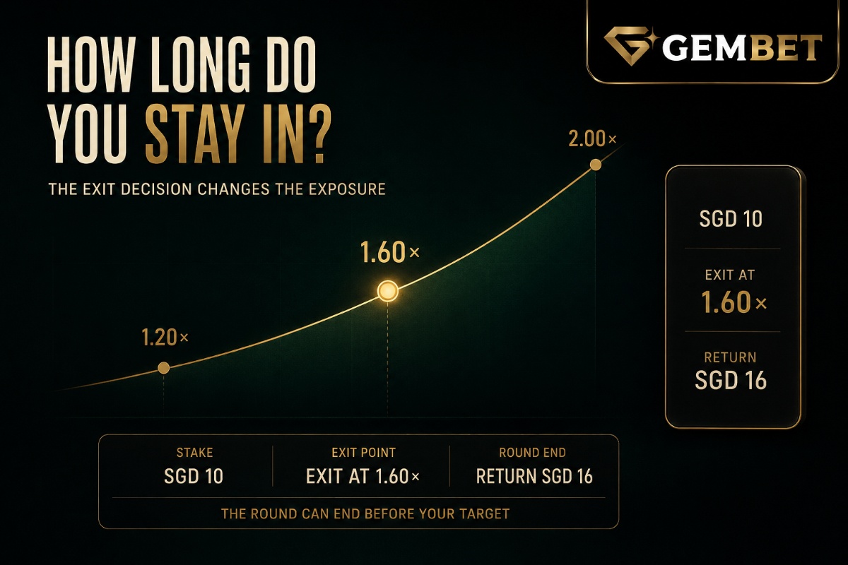 Crash games on Gembet showing rising value exit point stake and sudden round ending