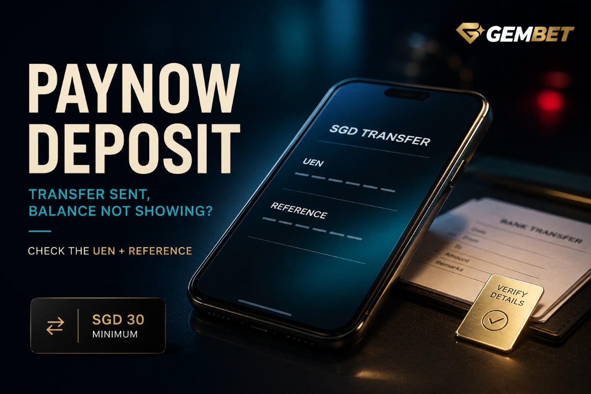 PayNow Deposit guide showing secure SGD account funding and transfer detail checks