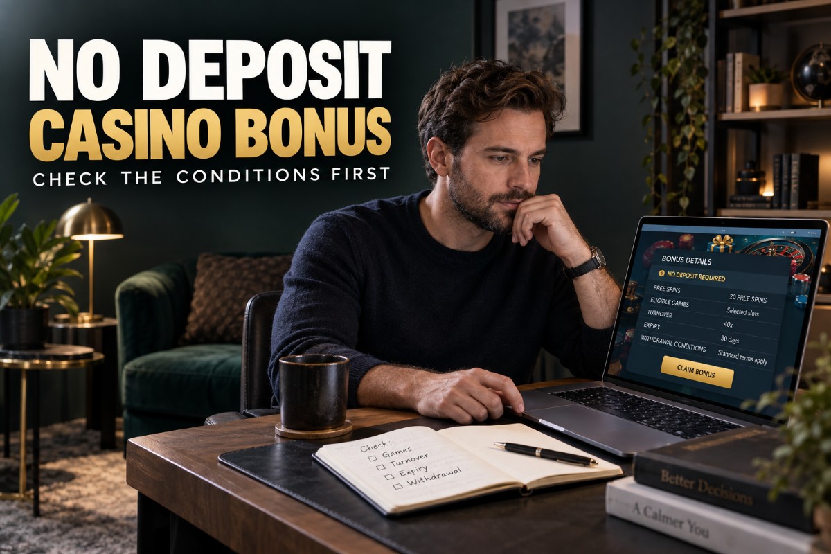No Deposit Casino Bonus guide explaining reward conditions before claiming